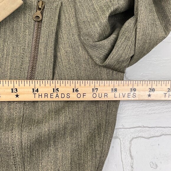 Carlise Suit Women Jacket 4/Pants 8 Green Bronze Zipper 2pc Wool Silk NWT VTG - Picture 10 of 16